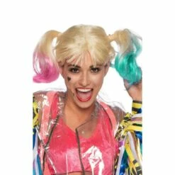 Harley Quinn Wig Birds Of Prey Official Fancy Dress Costume Accessory