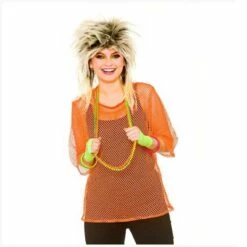 Ladies 80s Neon Mesh Vest Mesh Tops Punk Mod Ladies Fancy Dress Costume -Henbrandt Shop Ladies 80s Neon Mesh Vest Mesh Tops Punk Mod Ladies Fancy Dress Costume 3