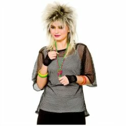 Ladies 80s Neon Mesh Vest Mesh Tops Punk Mod Ladies Fancy Dress Costume -Henbrandt Shop Ladies 80s Neon Mesh Vest Mesh Tops Punk Mod Ladies Fancy Dress Costume 5