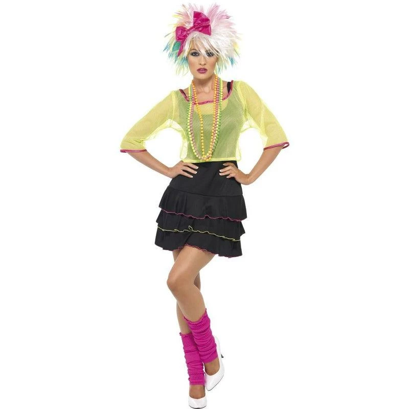 Smiffys Ladies 80s Pop Star Costume Madonna Fancy Dress Adult Womens Outfit Size 8-14 1 Smiffys Ladies 80s Pop Star Costume Madonna Fancy Dress Adult Womens Outfit Size 8-14