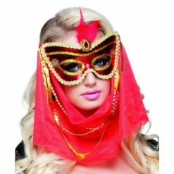 Boland Ladies Arabian Sequin Eyemask HArem Belly Dancer Fancy Dress Accessory