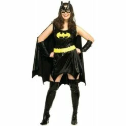 Ladies Batgirl Costume Womens Plus Size Batman Superhero Fancy Dress