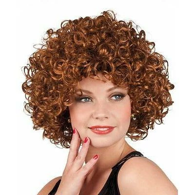 Boland Ladies Candice Brown Curly Wig Perm Boogie Disco Fancy Dress Costume Accessory 2 Boland Ladies Candice Brown Curly Wig Perm Boogie Disco Fancy Dress Costume Accessory - Image 2