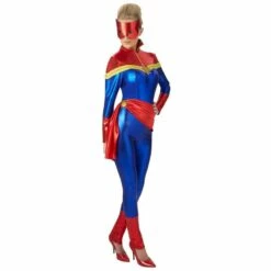Ladies Captain Marvel Costume Comic Superhero Fancy Dress Womens Outfit -Henbrandt Shop Ladies Captain Marvel Costume Comic Superhero Fancy Dress Womens Outfit 4