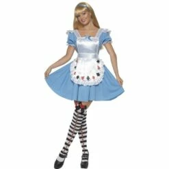 Smiffys Ladies Deck Of Cards Alice In Wonderland Costume Fancy Dress Adult Outfit