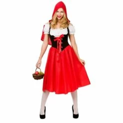 Ladies Little Red Riding Hood Fairytale Book Week Fancy Dress Costume Outfit