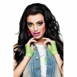 Boland Ladies Neon Mesh Gloves 80s Pop Star Fancy Dress Costume Accessory