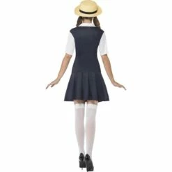 Smiffys Ladies School Girl Costume St Trinians Schoolgirl Fancy Dress & Straw Boater Hat -Henbrandt Shop Ladies School Girl Costume St Trinians Schoolgirl Fancy Dress Straw Boater Hat 3