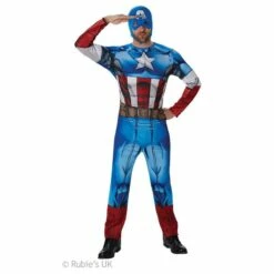 Mens Classic Captain America Book Week Superhero Fancy Dress Costume Outfit