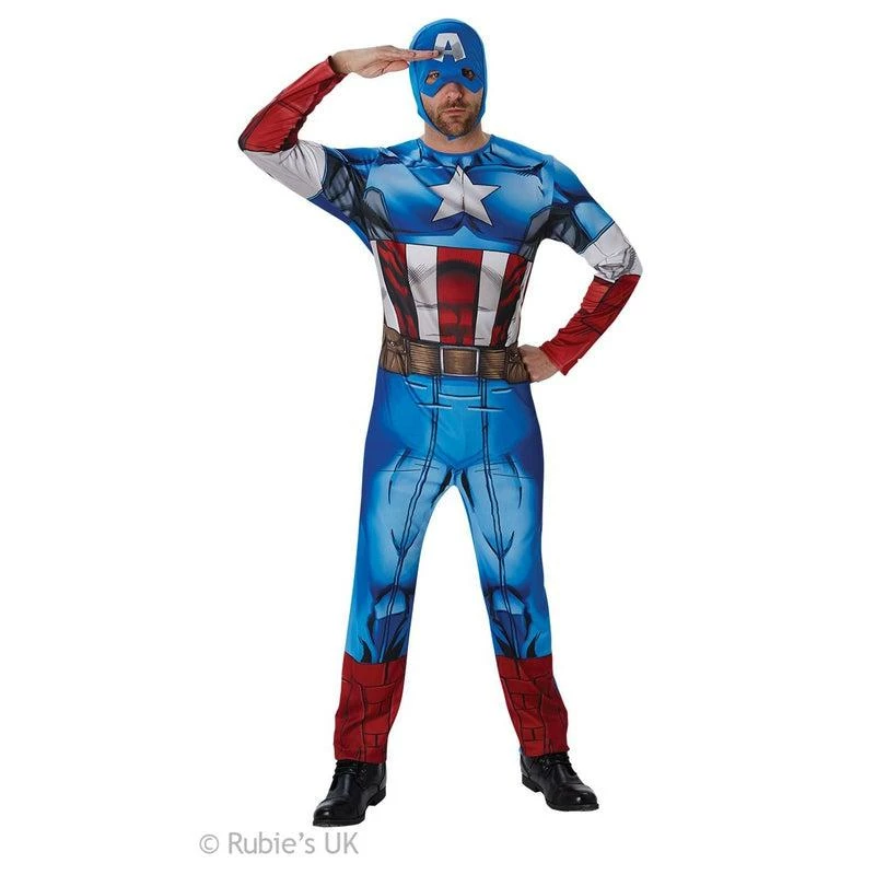 Mens Classic Captain America Book Week Superhero Fancy Dress Costume Outfit 1 Mens Classic Captain America Book Week Superhero Fancy Dress Costume Outfit