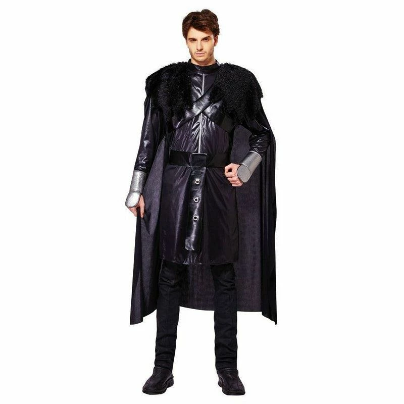 Mens Deluxe Black Cavalier Costume Nights Watch Medieval John Snow Fancy Dress 1 Mens Deluxe Black Cavalier Costume Nights Watch Medieval John Snow Fancy Dress