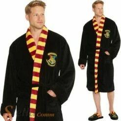Mens Hogwarts Fleece Bathrobe Harry Potter Dressing Gown -Henbrandt Shop Mens Hogwarts Fleece Bathrobe Harry Potter Dressing Gown 3