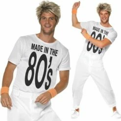 Smiffys Mens Made In The 80s Costume 1980s Wham Pop Star Fancy Dress Outfit