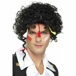 Smiffys Mens New Romantic Adam Ant Wig Adult 80s Pop Star Fancy Dress Costume Accessory