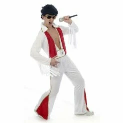 Henbrandt Mens Rockstar King Fancy Dress Jumpsuit Costume Rock Star