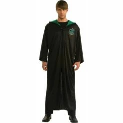 Mens Slytherin Robe Harry Potter Halloween Book Week Fancy Dress Costume