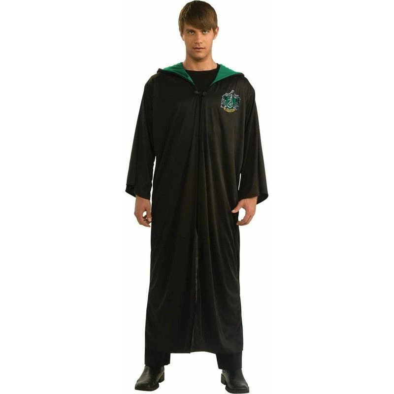 Mens Slytherin Robe Harry Potter Halloween Book Week Fancy Dress Costume 1 Mens Slytherin Robe Harry Potter Halloween Book Week Fancy Dress Costume
