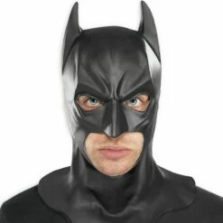 Official Batman Dark Knight Rubber Full Head Mask Adult Halloween Fancy Dress