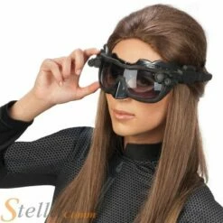 Official Deluxe Catwoman Goggle Mask & Headband Facny Dress Accessory Set