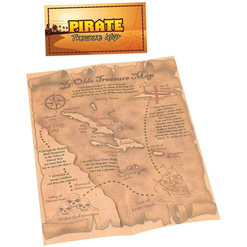 Pirate Treasure Map Fancy Dress Accessory Party Bag Toy Prop 1 Pirate Treasure Map Fancy Dress Accessory Party Bag Toy Prop