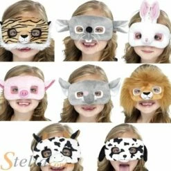 Smiffys Plush Animal Mask Zoo Eyemask Kids School Role Play Book Week Fancy Dress
