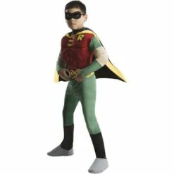 Rubies DC Comics Robin Muscle Chest Boy's Fancy Dress Costume