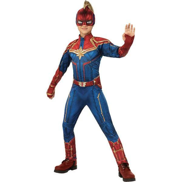 Rubies Marvel Captain Marvel Girl's Superhero Fancy Dress Costume 1 Rubies Marvel Captain Marvel Girl's Superhero Fancy Dress Costume