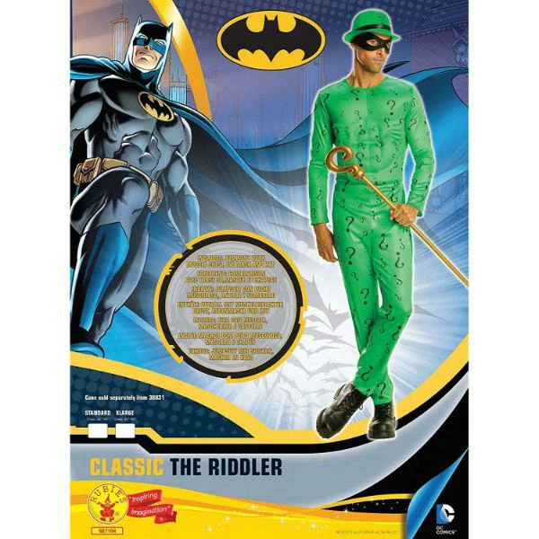Rubie's Men's The Riddler Batman Villain Fancy Dress Costume 2 Rubie's Men's The Riddler Batman Villain Fancy Dress Costume - Image 2