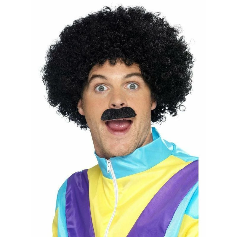 Smiffys Scouser Wig & Moustache Set - Fancy Dress Costume Accessory 80s Tash + Afro 1 Smiffys Scouser Wig & Moustache Set - Fancy Dress Costume Accessory 80s Tash + Afro