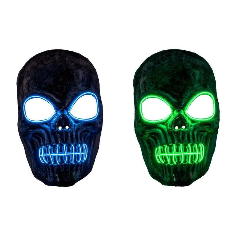 Skeleton Light Up Mask Electroluminescent Halloween Fancy Dress Accessory 1 Skeleton Light Up Mask Electroluminescent Halloween Fancy Dress Accessory