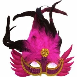 Smiffys Feathered Masquerade Eyemask Adult Fancy Dress Costume Accessory