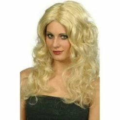 Smiffys Smiffy's Glamour Wig With Curls Women's Long Blonde Fancy Dress Accessory