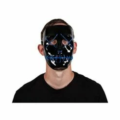 Wicked Costumes Adult Unisex Neon Blue Light Up Mask - Halloween Fancy Dress Accessory -Henbrandt Shop Wicked Costumes Adult Unisex Neon Blue Light Up Mask Halloween Fancy Dress Accessory 3