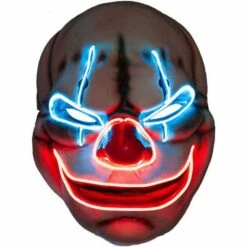 Wicked Costumes E.L Big Mouth Creepy Clown Light Up Fancy Dress Mask