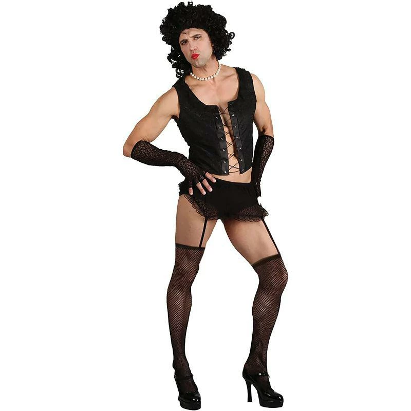 Wicked Costumes Funny Rock Guy With Wig Men's Fancy Dress Costume 1 Wicked Costumes Funny Rock Guy With Wig Men's Fancy Dress Costume