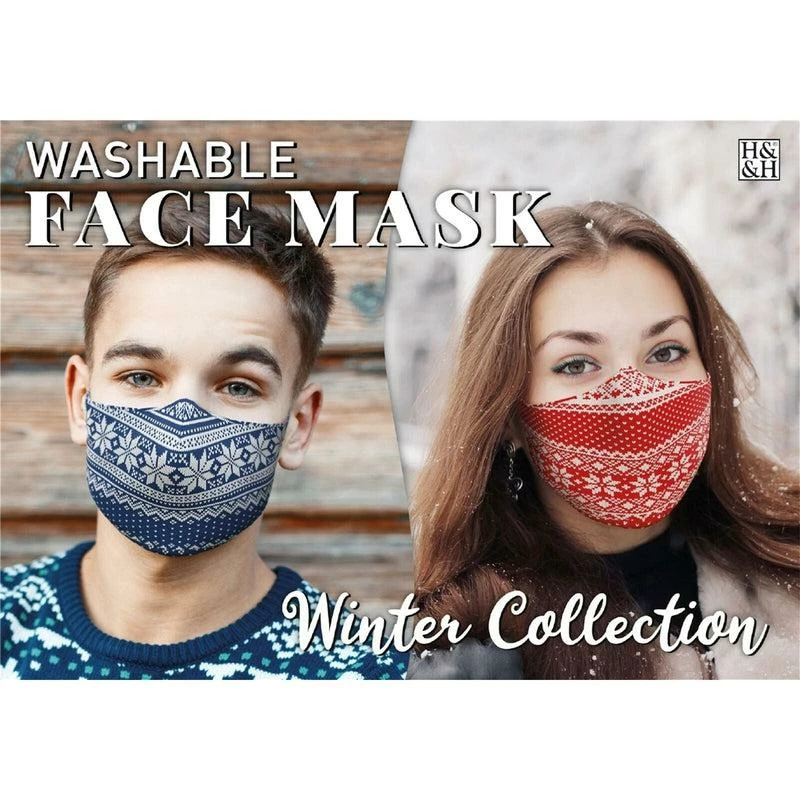Winter Themed Face Masks Reusable Washable Printed Design By H&H 2 Winter Themed Face Masks Reusable Washable Printed Design By H&H - Image 2